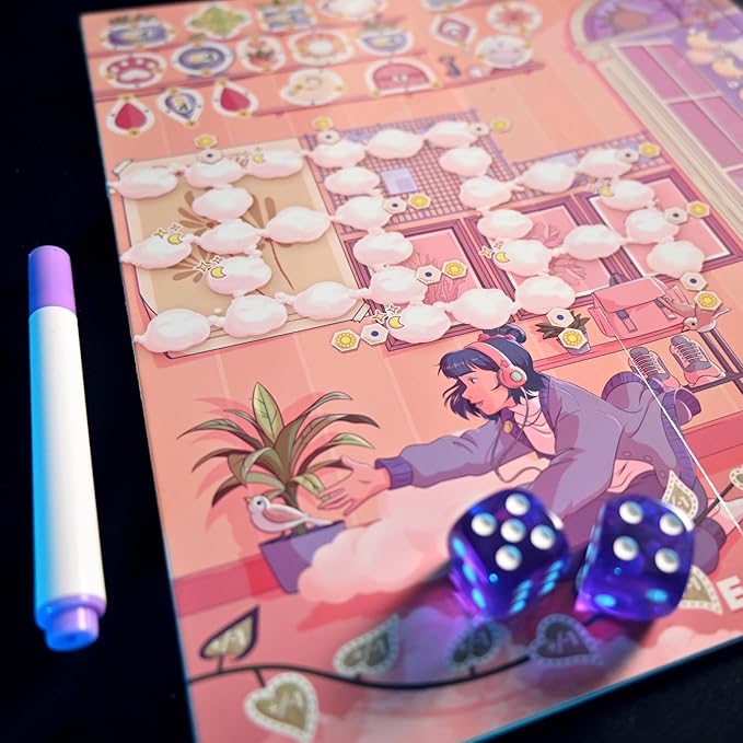 Daydream Board Game - Cozy Roll-and-Write Puzzle with Foldable Boards & 8 Sceneries Relaxing Strategy Game for Families & Friends Kids & Adults Ages 8+ 1-5 Players 15-30 Min Playtime