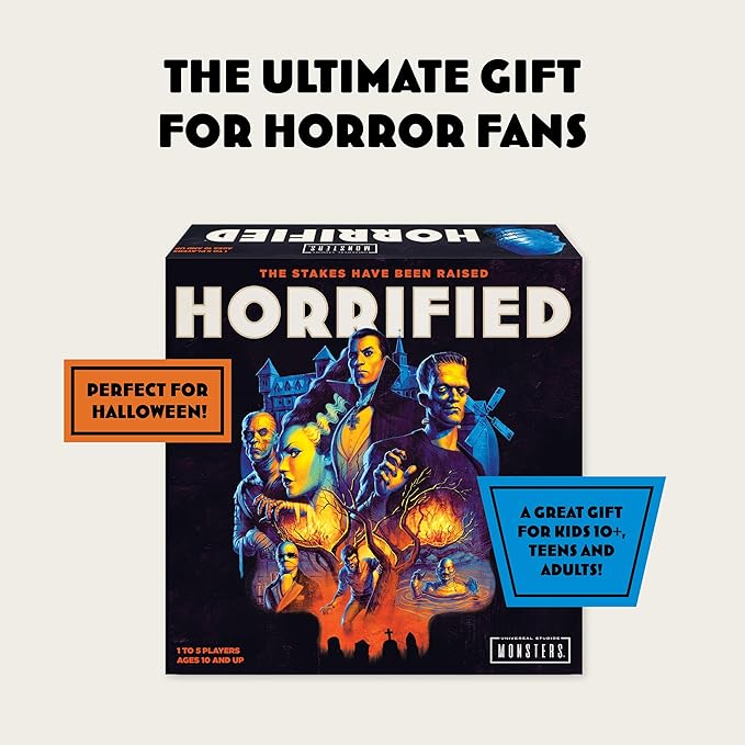 Ravensburger Horrified Games - Universal Monsters - Strategy Board Game - Boost Critical Thinking & Teamwork - Cooperative Gameplay - Unique Monster Challenges - 1 to 5 Players - Adults & Kids