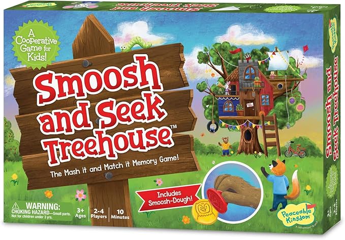 Peaceable Kingdom Smoosh and Seek Treehouse - Cooperative Memory-Matching Game - Use Teamwork to Win! - Perfect for Families with Kids Ages 3 & up