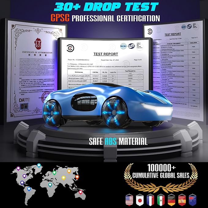 Gesture Sensing Remote Control Car Drift RC Stunt Car with Light Spray & Sound 2.4GHz Hobby RC Cars Toy for Kids 360° Rotate Birthday Gifts for Boys Girls 4-12