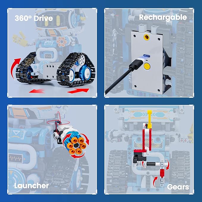 5 in 1 STEM Robotics Kit for Kids 8-12 APP & Remote Control Robot Building Kit Science Project Kit & STEM Toys for Ages 8-13 Gifts for 8 Year Old Boys Girls