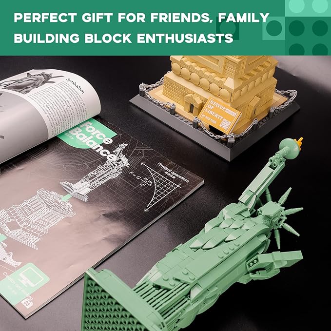 ArtorBricks Statue of Liberty Architecture Model Kit - 1577-Piece Premium Building Set for Collectors Detailed Display & Thoughtful Gift Idea