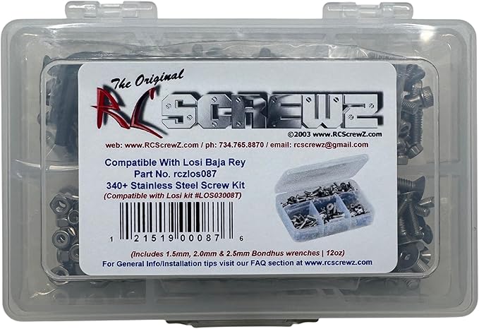 LOS087 - Compatible with Team Losi Baja Rey 1/10th Stainless Steel Screw Kit