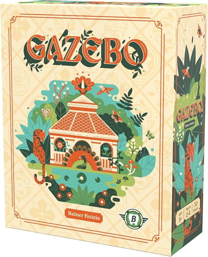 Bitewing Gazebo Board Game for Adults and Families - Use Dominos to Fill Botanical Garden - Area Majority/Control - 2 to 4 Players - 30 Minutes Play Time - Ages 8+