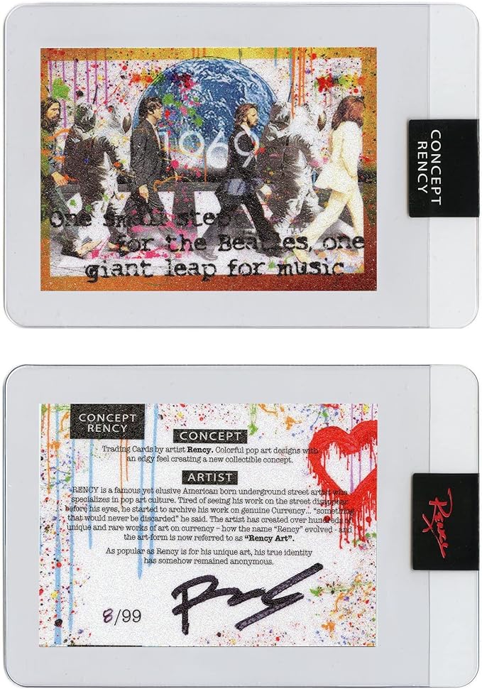 Diamond Dust Trading Card Hand-Signed by Artist Rency & Serial Numbered of only 99 - Beatles Apollo