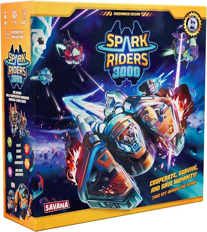 SAVANA Spark Riders 3000 - Commander Edition – Sci-Fi Survival Game | Command Repair & Fight with Voice-Controlled IRIS App | 1–4 Players Ages 10+ 60 Min Playtime | Strategy & Cooperative G