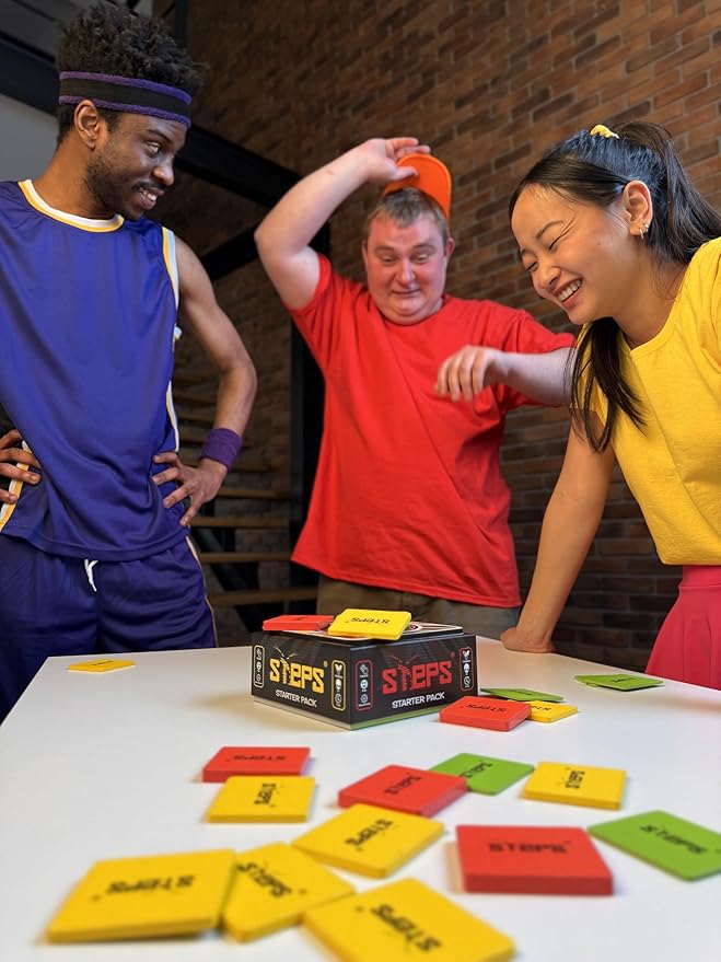 Steps Games Starter Pack Wooden Board Game – Unique Skill-Based Family Game Party & Travel Game Gift Fun for Kids and Adults