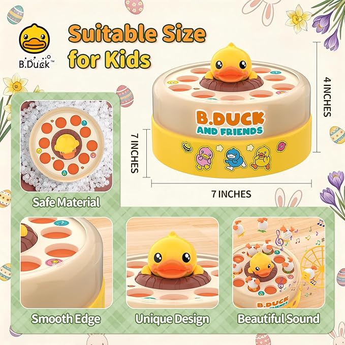B.Duck Games for Kids Age 4-6 Board Games Bounce and Catch Duck Toys for Kids 4-8 Family Board Games for 5-7 Boys Girls Birthday Gifts Christmas Party Games for Toddlers 3-5