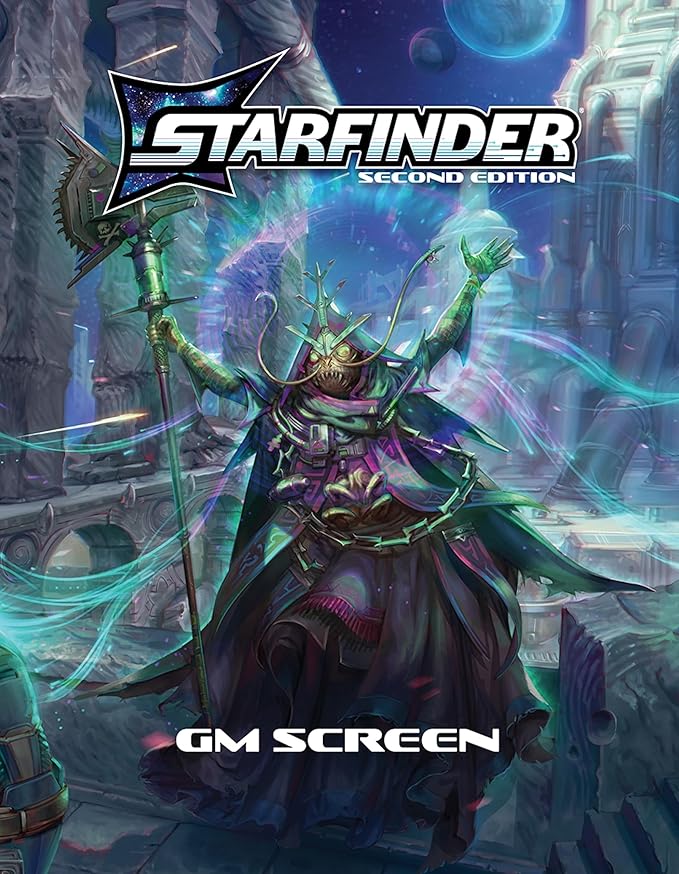 Starfinder GM Screen - 4-Panel Game Master Screen with Reference Charts & Ben Wootten Art for Sci-Fi Tabletop RPG