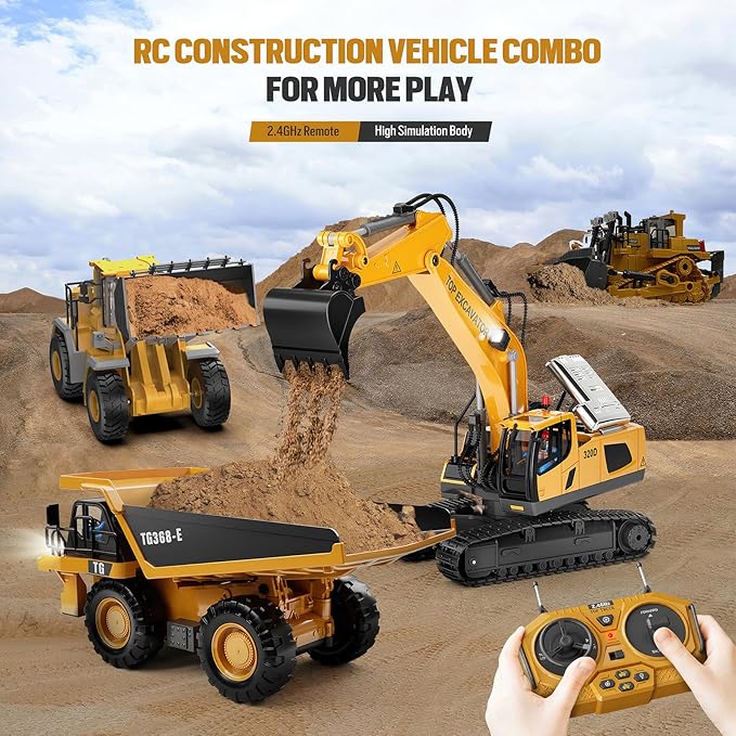 Metal RC Wheel Loader Toy | 9-Channel Remote Control Construction Truck with Realistic Lights & Sounds 1:20 Scale Rechargeable Vehicle for Boys Ages 3-12 STEM Engineering Gift for Kids 2025