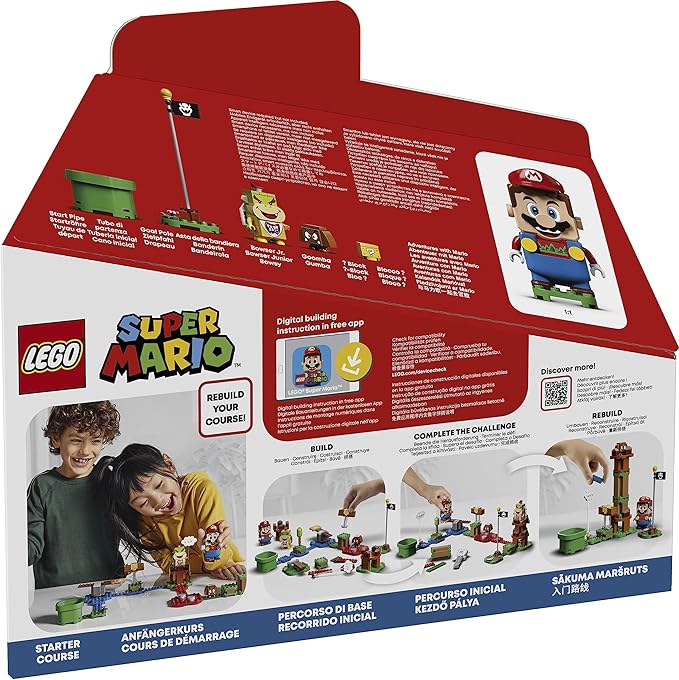 Lego Super Mario Adventures with Mario Starter Course Set Buildable Toy Game Collectible Gifts for Kids Boys & Girls 6 Plus Year Old with Interactive Figure 71360