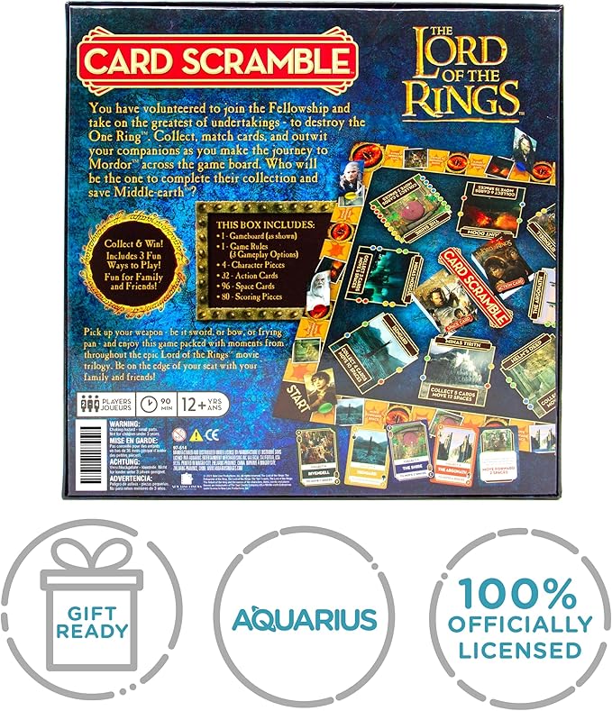 Aquarius Lord of The Rings Card Scramble Board Game - Fun Family Party Game for Kids Teens & Adults - Entertaining Game Night Gift - Officially Licensed Merchandise