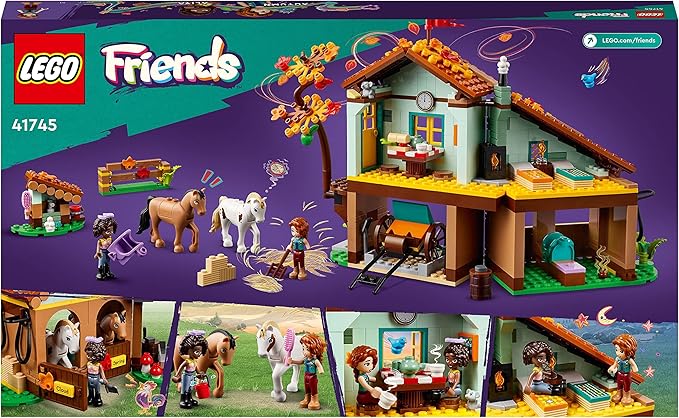 Lego Friends Autumn’s Horse Stable 41745 Building Toy Role-Play Fun for Kids Ages 7+ with 2 Mini-Dolls and 2 Horses Carriage and Riding Accessories A Gift Birthday Gift for Kids Who Love Horses