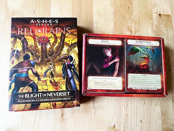 Plaid Hat Games Ashes Reborn: Red Rains The Blight of Neverset Expansion Decks – Phoenixborn & Chimera Set for 1-2 Players Ages 14+ – Requires Corpse of Viros & Master Set