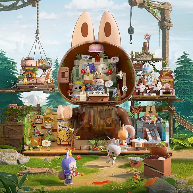 The Monsters Forest Secret Base Series Blocks-Jam Graffiti Labubu Building Toy Set Interactive Building Toy for Kids Boys and Girls
