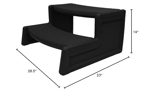 Confer Plastics Resin Multi Purpose Outdoor Non Slip Portable Spa and Hot Tub Handi-Step Deck Patio Steps Accessories, Black