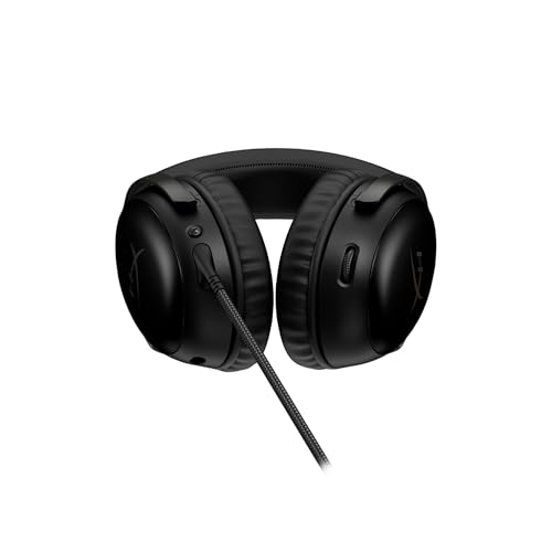 HyperX Cloud III – Wired Gaming Headset, PC, PS5, Xbox Series X|S, Angled 53mm Drivers, DTS Spatial Audio, Memory Foam, Durable Frame, Ultra-Clear 10mm Mic, USB-C, USB-A, 3.5mm – Black