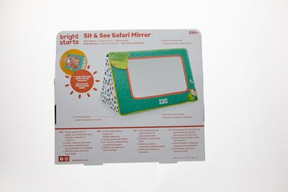 Bright Starts Sit and See Safari Floor Mirror Tummy Time Activity Toy, Ages Newborn +
