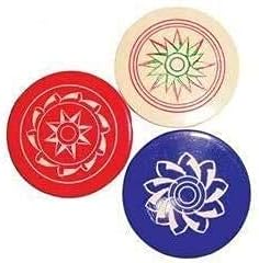 SHREYAS - Standard Size Carrom Tournament Striker ( Set of 4 ) Colour May BE Different with Design