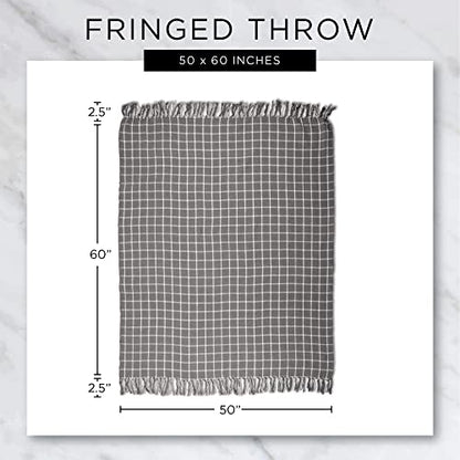 DII Diamond Stitch Woven Throw, Organic Modern, 50 x 60, Rose