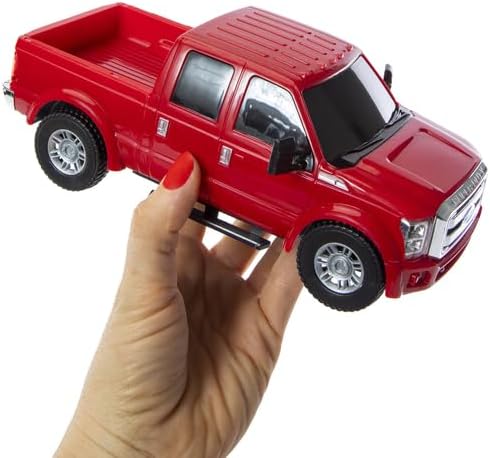 Liberty Imports RC F-350 Super Duty Toy Pickup Truck Officially Licensed Full Function R/C Radio Remote Control Car Genuine 1:28 Scale Vehicle (Red)