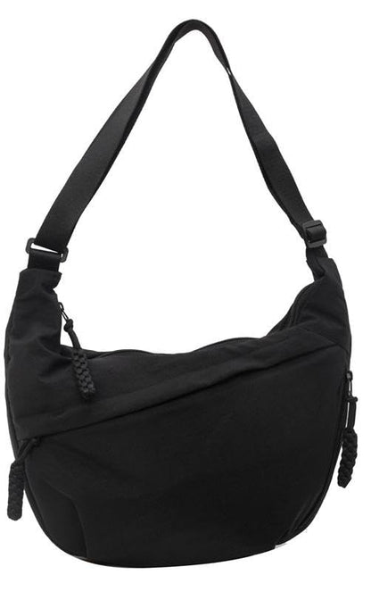 Nylon Crescent Crossbody Bag for Women Shoulder Tote Handbag Casual Sling Bag Dumpling Purse Bag for Outdoor Travel