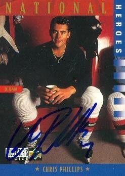 Sports Memorabilia Autograph Warehouse 67488 Chris Phillips Autographed Hockey Card Team Canada 1997 Upper Deck Cc No. 301