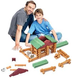 Wondertoys 170 Pieces Wood Logs Set Ages 3+ Classic Building Log Toys for Boy Creative Construction Engineering Educational Gifts