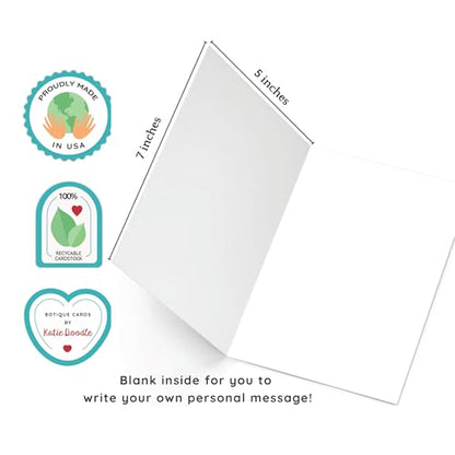 Katie Doodle - Funny Birthday Cards for Women, Friend (Handmade in USA) - Great for 30th, 40th, 50th, 60th, 70th, 75th, 80th, 90th Birthday Gifts for Women Her Friends - Includes 1 Card & 1 Envelope