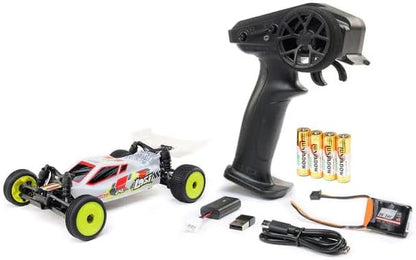Helidirect Losi RC Car Micro-B 2WD Brushed Mini RC Buggy 1/24 Scale RTR Assemble Kit - Remote Control Car RC Cars Micro Racing RC Buggy 1/24 Scale (White - LOS00007T1)
