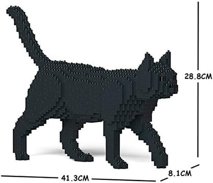 JEKCA Cat 07S-M02 | Black Cat Plastic Building Blocks | Age 14+
