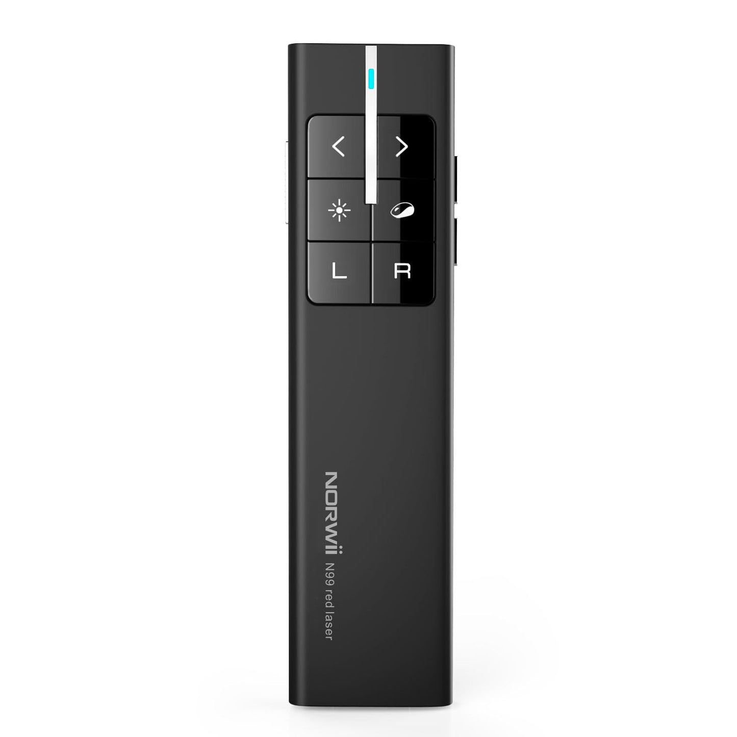 Norwii N99 Air Mouse Presentation Clicker with Pointer, Rechargeable Clicker for PowerPoint presentations, PowerPoint Clicker, Presentation Remote, Wireless Presenter, Handle Mouse - Black
