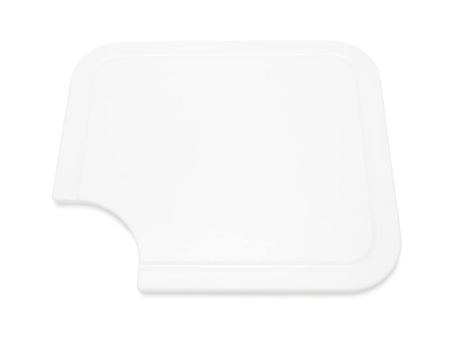 Camco Camper/RV Sink Mate Cutting Board | Features Built-In Juice Groove & Cut Corner for Scrap Disposal | Designed w/Adjustable Rubber Feet for Different Sink Sizes | Expand Kitchen Workspace (43857)