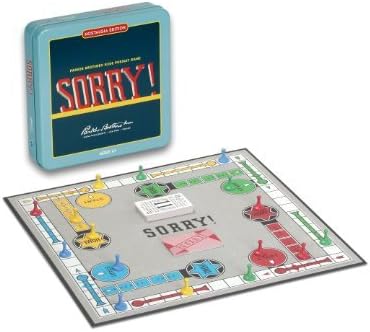 WS Game Company Sorry! Nostalgia Edition Board Game in Collectible Tin Vintage Style Slide Pursuit Board Games for Ages 6+