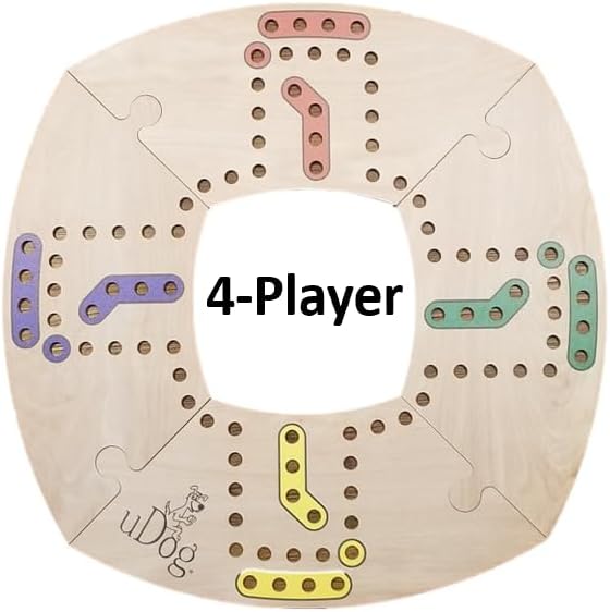 uDog Board Game | Old-Fashioned Fun for 2–12 Players | Handmade in The USA | Durable Wooden Pieces to Last a Lifetime | Family Game Night (12 Player)
