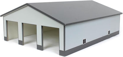 OBT 1/64 Light &amp Dark Gray 3 Door 60ft x 80ft Wooden Implement or Shop Building STA-212