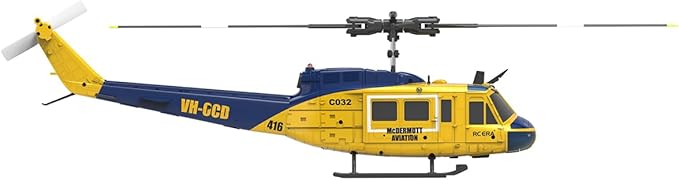 C032 UH-1 Huey RC Helicopter for Adults 1/48 Scale 2.4G 6CH Flybarless Remote Control Military Helicopter 3D Stunt Flight &amp High-Precision RC Airplane for Beginners