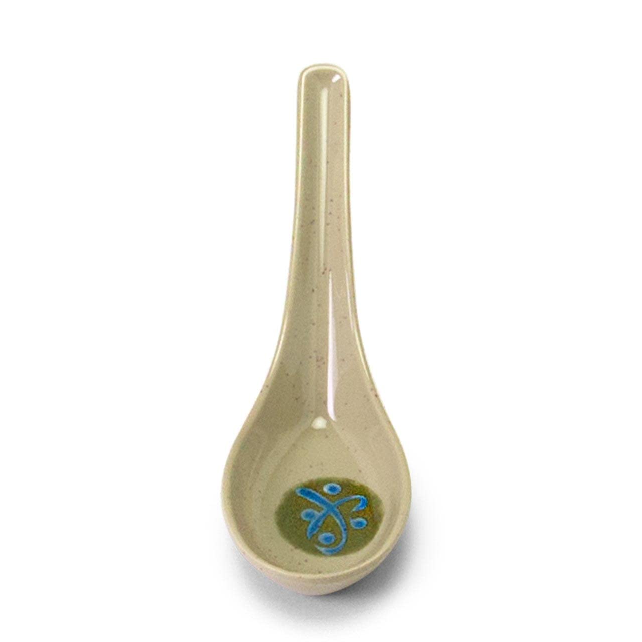 JapanBargain 2344, Set of 4 Soup Spoons Asian Chinese Wonton Spoon Japanese Soba Rice Spoon Pho Spoon Ramen Noodle Soup Spoons, Green