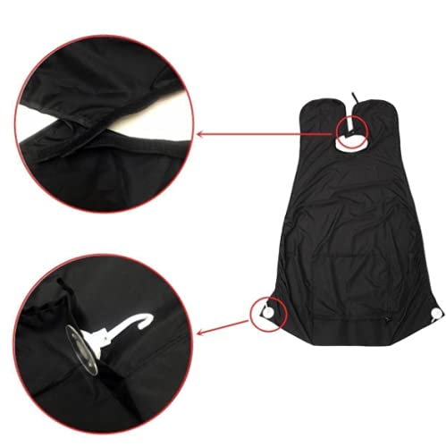 Beard Trimming Catcher Beard Bib Birthday Gifts For Men For Men With 2 Suction Cups Waterproof Non-Stick For Shaving And Trimming Grooming Accessories(Black)