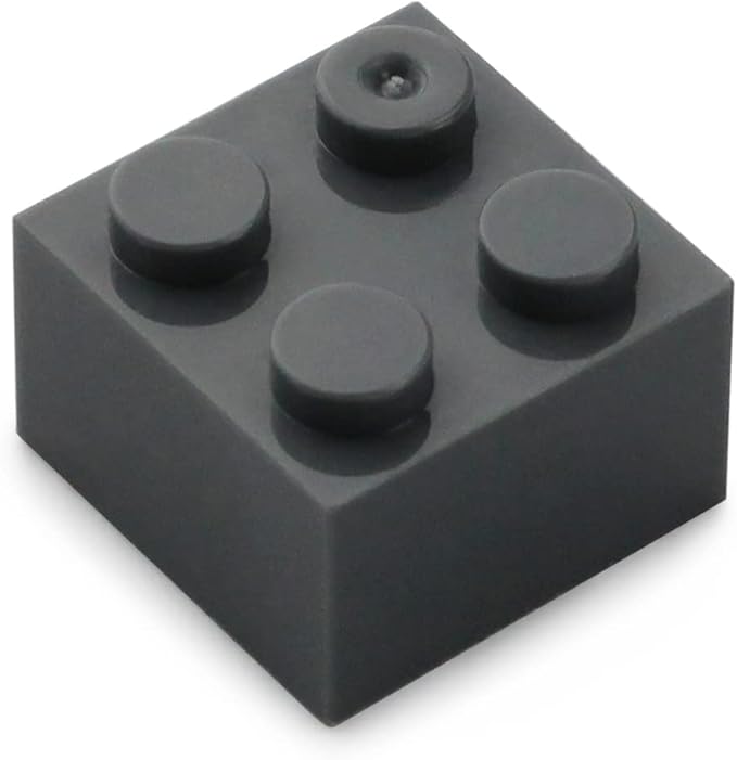 Feleph 2x2 Bricks Dark Stone Gray 400 Pieces Parts Classic Building Creative Play Blocks Set Toy Compatible with 3003 Major Brick Brands