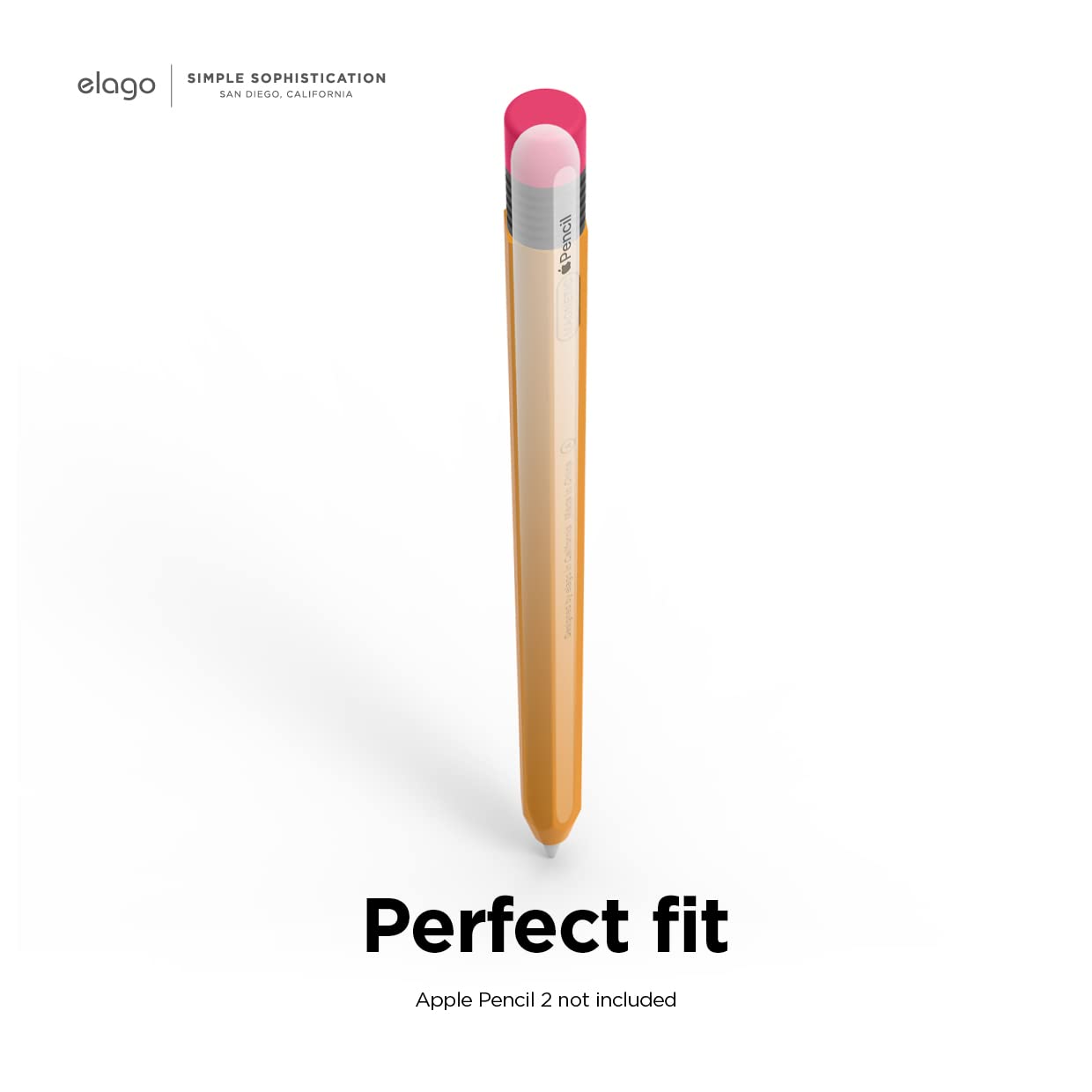 elago Compatible with Apple Pencil Pro Case & Apple Pencil 2nd Generation Case, Compatible with Magnetic Charging, Double Tap, Squeeze, Haptic (Must Read Installation Instructions) (Yellow)