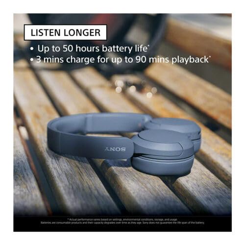 Sony WH-CH520 Compact Easy Carrying Wireless Bluetooth On-Ear Headphones with Microphone (Black)