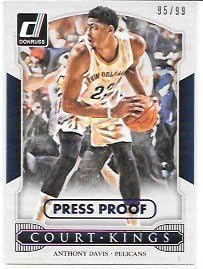 Anthony Davis 2014-15 Donruss Court Kings Press Proof Blue #95/99 New Orleans Pelicans Insert Card #43