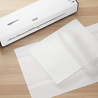 Amazon Basics Clear Thermal Laminating Plastic Paper Laminator Sheets, 9 x 11.5-Inch, 200-Pack, 3mil
