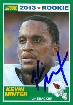 Sports Memorabilia Kevin Minter Autographed Football Card (Arizona Cardinals) 2013 Score No.389 Rookie