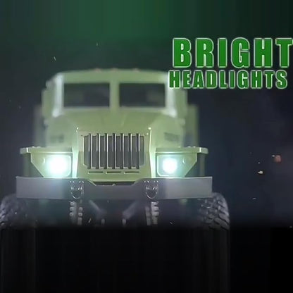 RC Military Truck 1:16 Military Carrier Car Off-Road Crawler Transpotr Truck 6WD with LED Light for Teen Adults