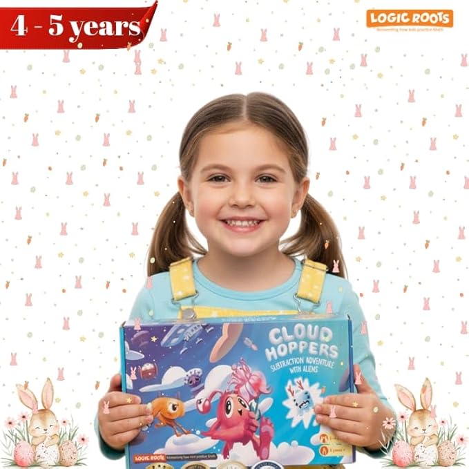 Cloud Hoppers Addition and Subtraction Game - Fun Math Board Game for 6-8 Year Olds Easy to Play Educational Game for Kids at Home Perfect STEM Toy Gift for Girls &amp Boys Grade 1 &amp Up