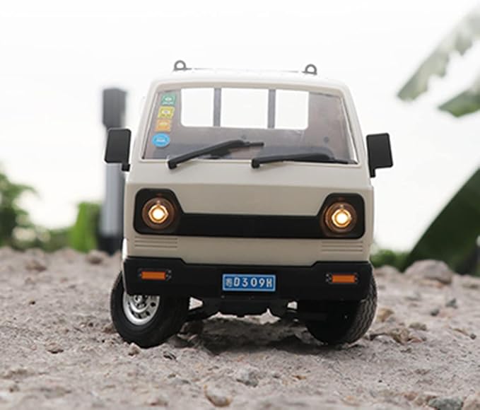AMOC RC Mini-Truck WPL D12mini 1/16 2.4Ghz RC Car Mini-Van DIY Double Battery - White