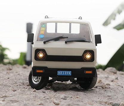 AMOC RC Mini-Truck WPL D12mini 1/16 2.4Ghz RC Car Mini-Van DIY Double Battery - White