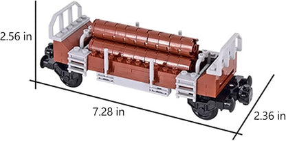 6IN1 City Freight Train Car Building Set DIY Toys for Teens and Adults Compatible with Lego 630 Building Accessory (Timber Cart)